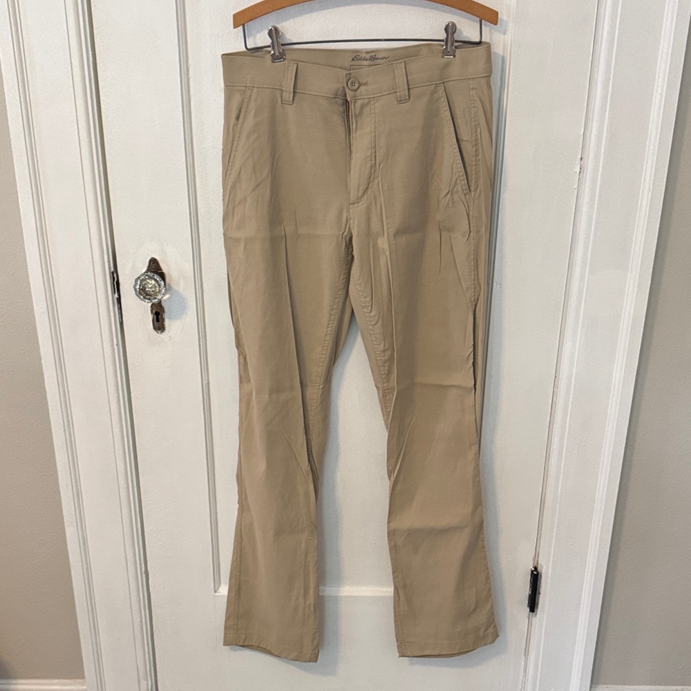 Eddie Bauer Men’s Tan Chino Pants - Straight Fit
